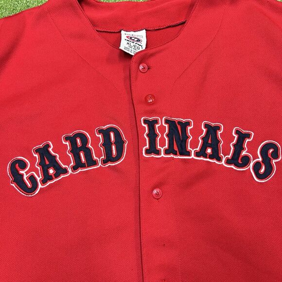 St Louis Cardinals Red Button Front Embroidered Baseball Jersey L - Picture 2 of 6